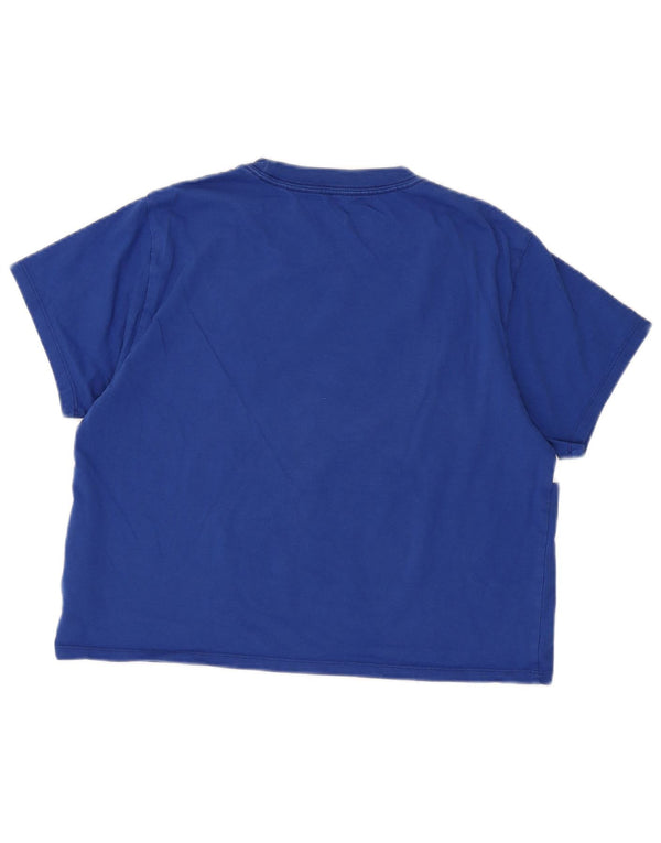 Levi's Camiseta corta con gráfico para mujer UK 10 Small Blue Colourblock