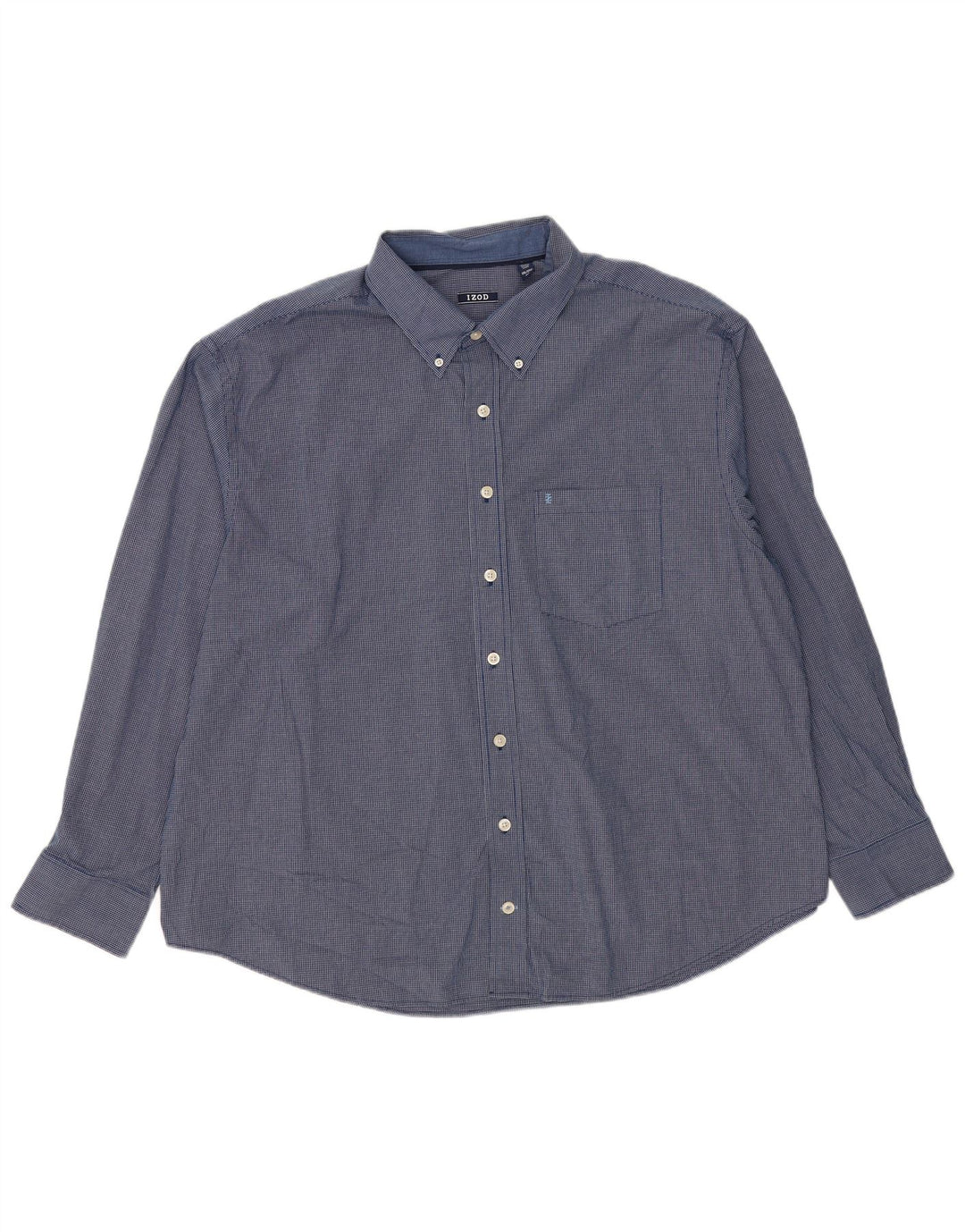 Izod Camisa holgada para hombre 2XL Algodón a cuadros azul clásico