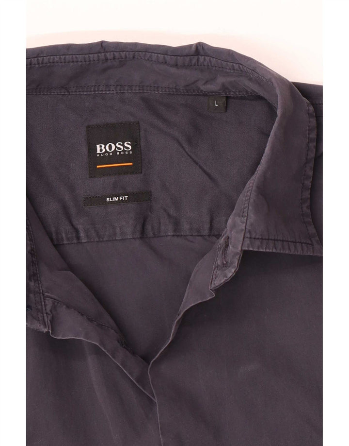 Camisa Hugo Boss Hombre Slim Fit Grande Azul Marino