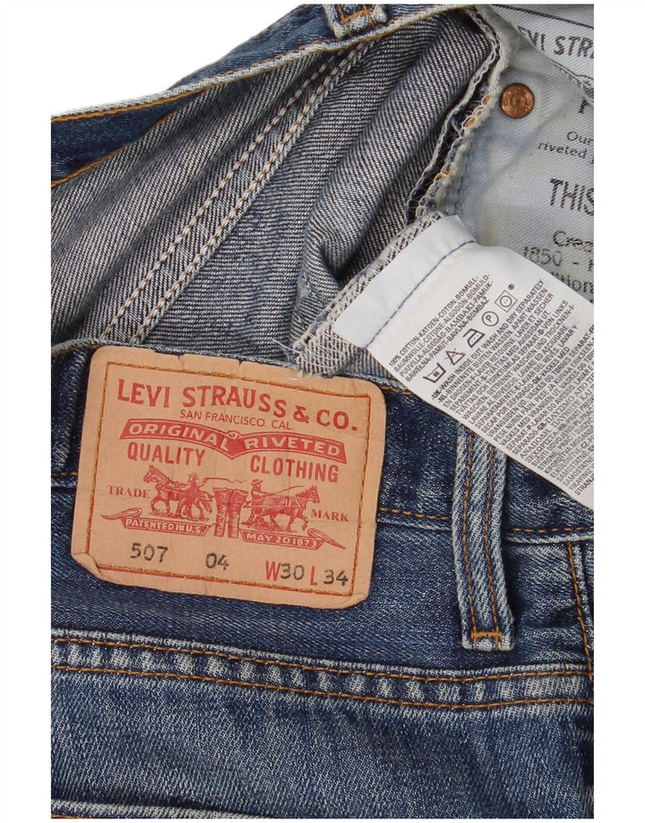 Levi's Mujer 507 Shorts Vaqueros W30 Algodón Azul Medio