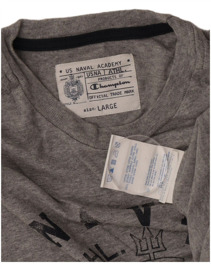 CHAMPION Camiseta sin mangas estampada para hombre de algodón gris grande
