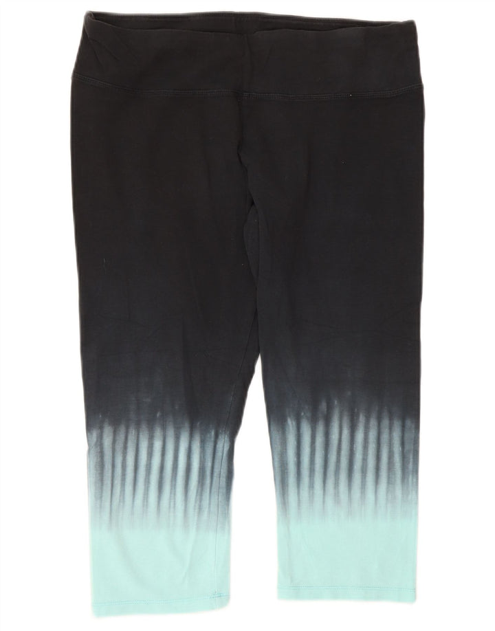 Calvin Klein Leggings Capri para Mujer Reino Unido 14 Grande Negro Tie Dye Algodón