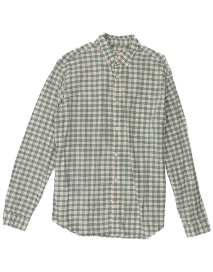 Camisa Jack & Jones para hombre talla 42 algodón a cuadros verde grande