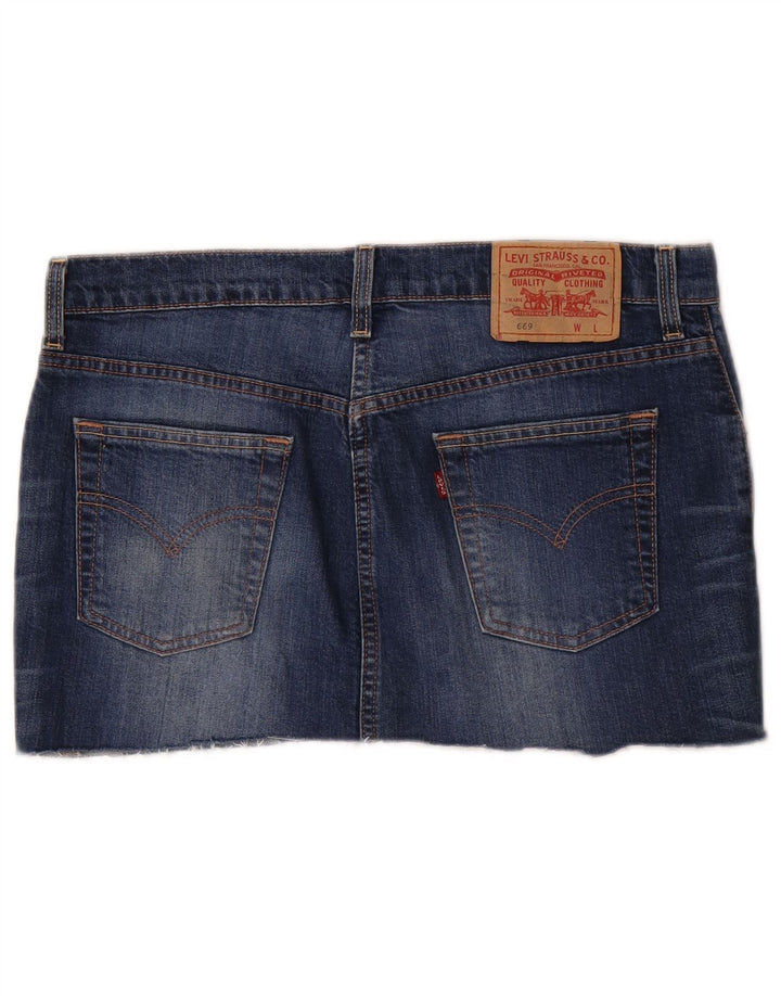 Levi's Mujer 669 Mini Falda Vaquera W32 Grande Algodón Azul Marino