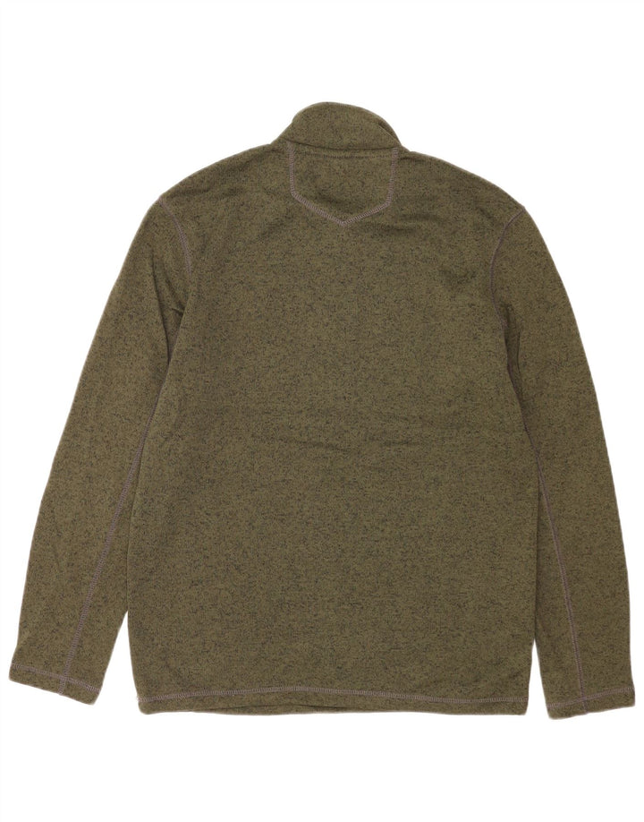 Eddie Bauer Sudadera con cuello y cremallera para hombre Jersey Pequeño Poliéster moteado verde