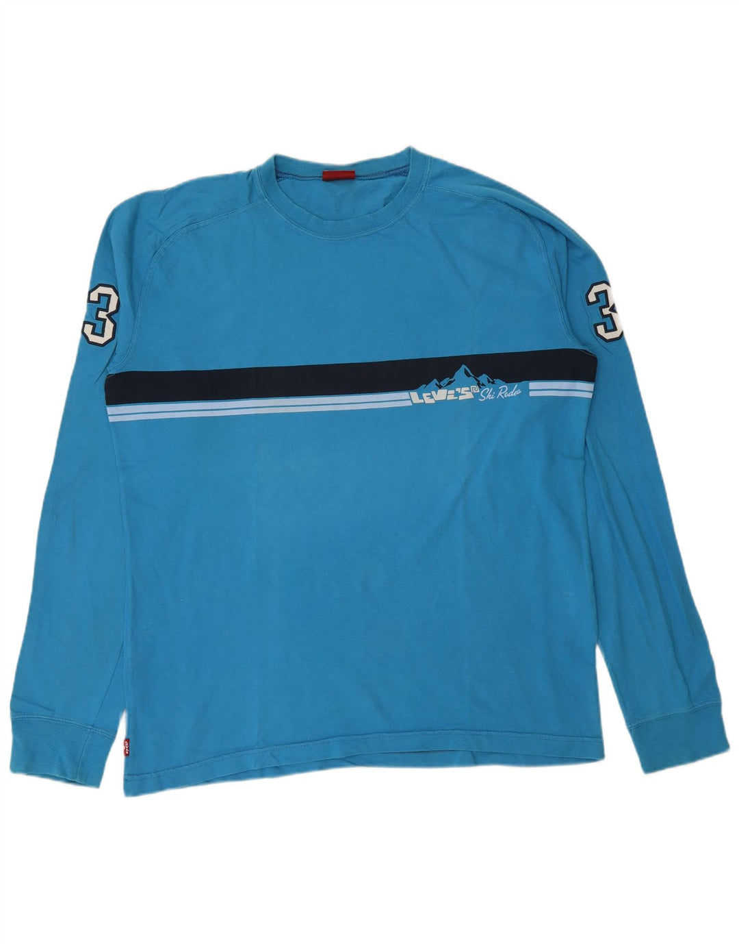 Levi's Top gráfico de manga larga de algodón color block en azul grande para hombre