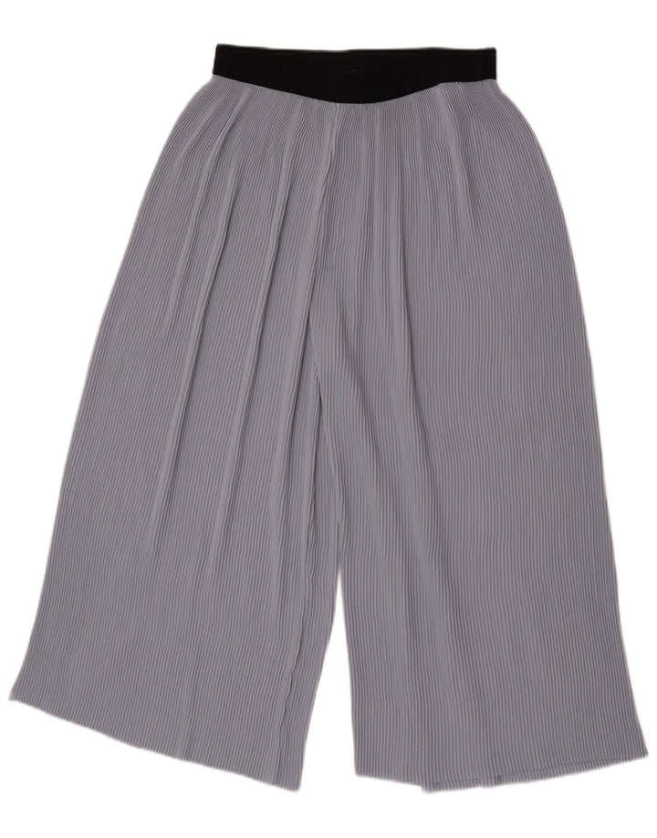 Zara Mujer Cullotes Capri Pantalón Mediano W28 L21 Azul Colorblock