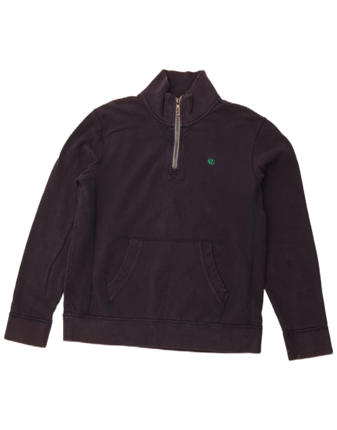 FAT FACE Sudadera con Cuello y Cremallera para Hombre Jersey Grande Azul Marino Algodón