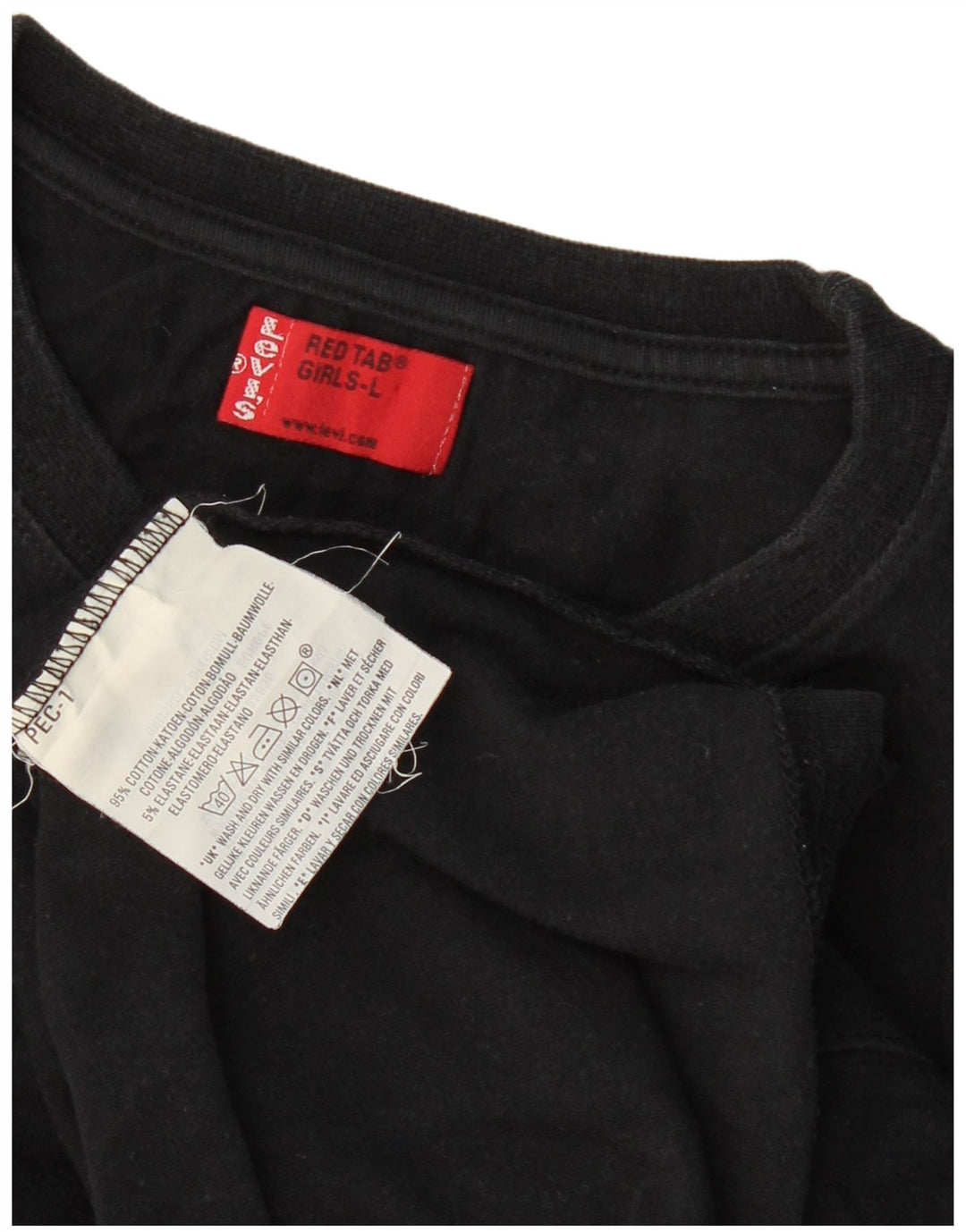 Levi's Camiseta Niña Top 11-12 Años Grande Algodón Negro