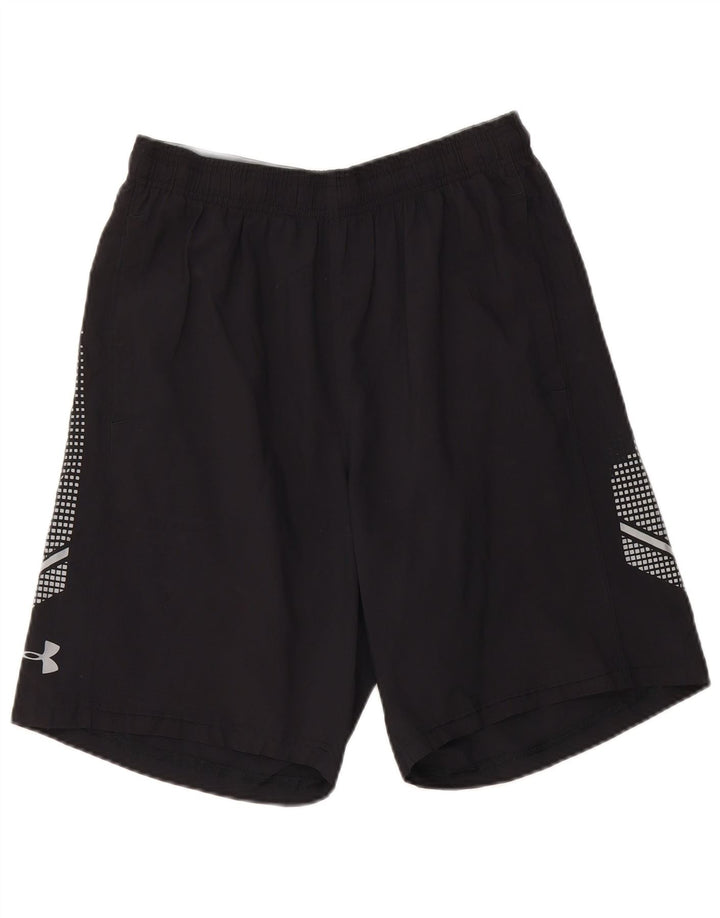 UNDER ARMOUR Pantalones cortos deportivos Heat Gear para hombre, tamaño mediano, negro, geométrico