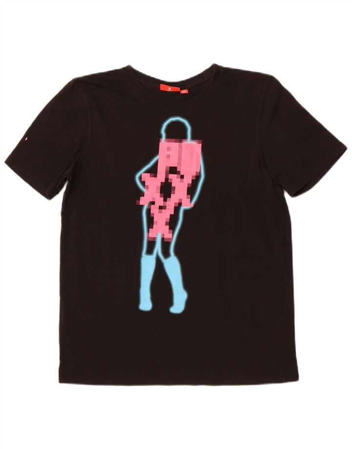 PUMA Camiseta gráfica para mujer Top UK 10 Small Black Cotton