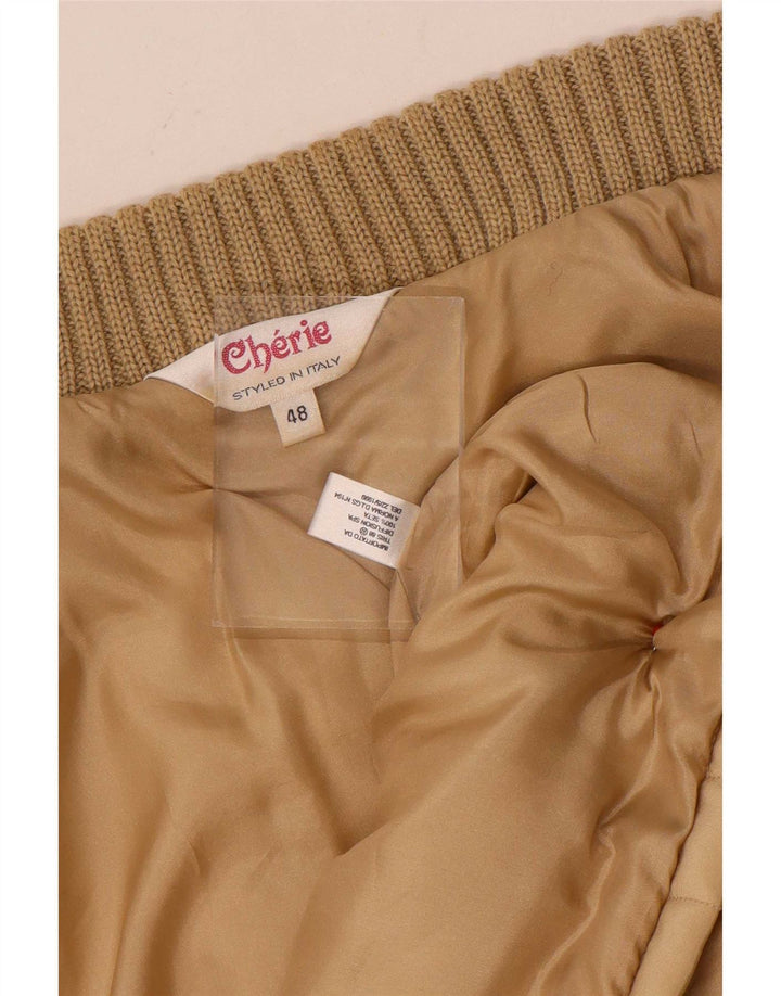 Cherie Chaqueta bomber para mujer IT 48 XL Seda beige