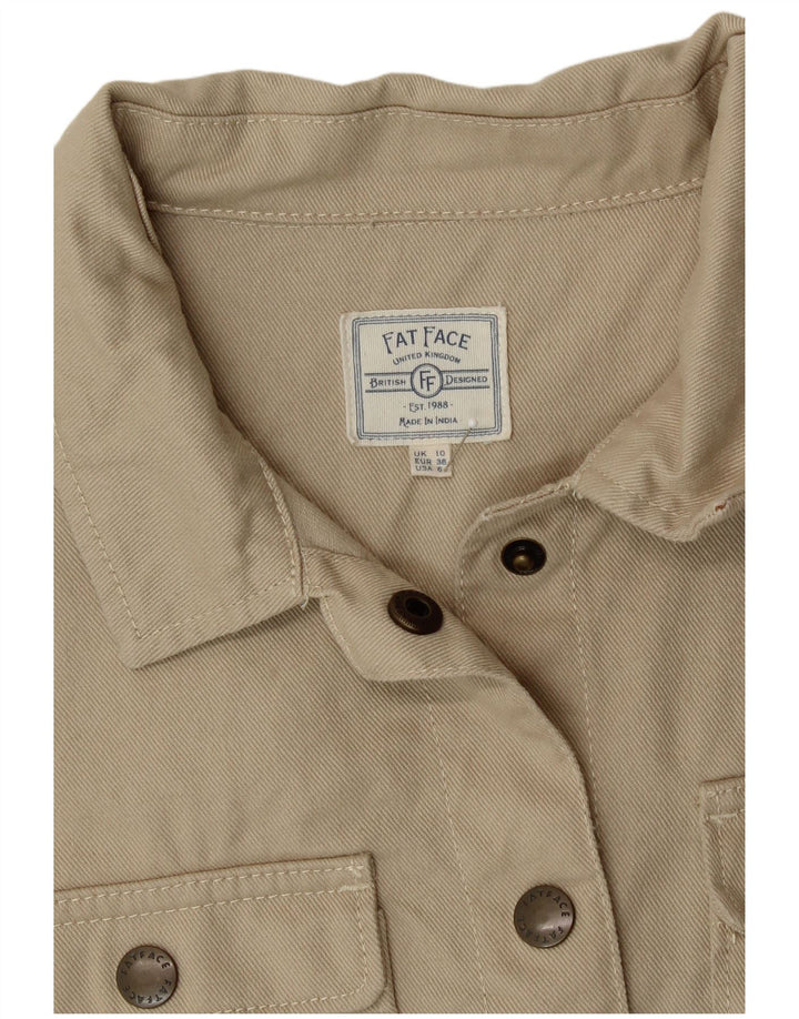 FAT FACE Camisa extragrande para mujer UK 10 Small Algodón beige