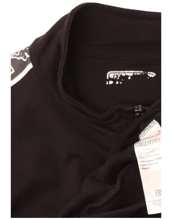 Kappa Mens Graphic Chándal Top Chaqueta Grande Algodón Negro