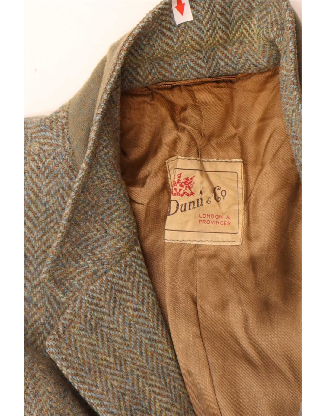 Dunn &Co Mens Harris Tweed UK 40 Grande Marrón Espiga Lana Clásico