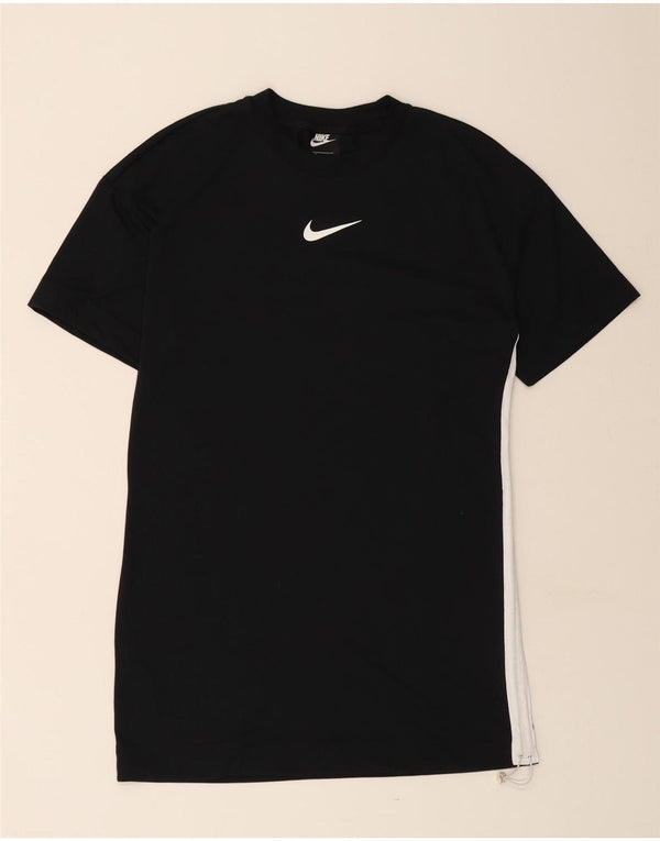 NIKE Vestido estilo camiseta gráfico para mujer UK 10 Small Poliéster negro