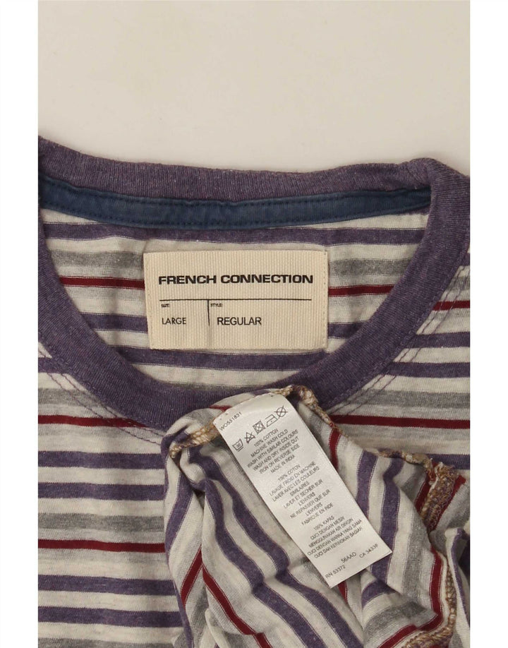 Camiseta para hombre French Connection Top grande con rayas diplomáticas multicolores
