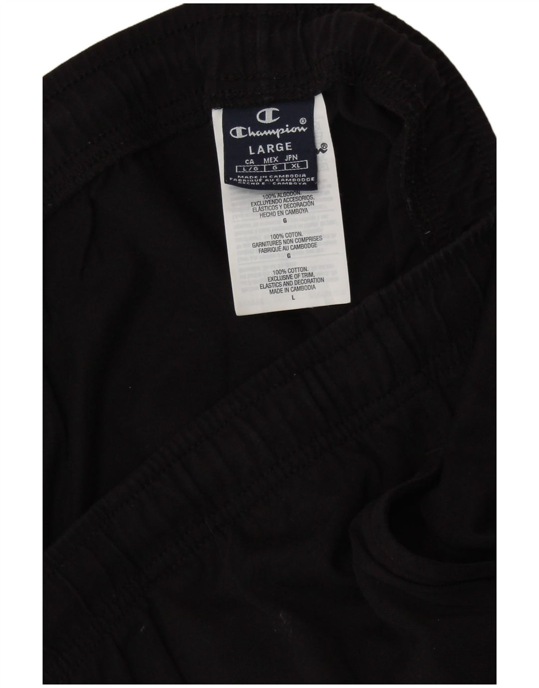 CHAMPION Pantalones de chándal para hombre, talla grande, algodón negro