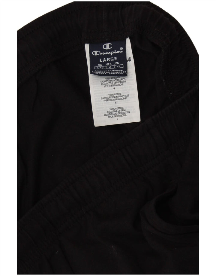 CHAMPION Pantalones de chándal para hombre, talla grande, algodón negro