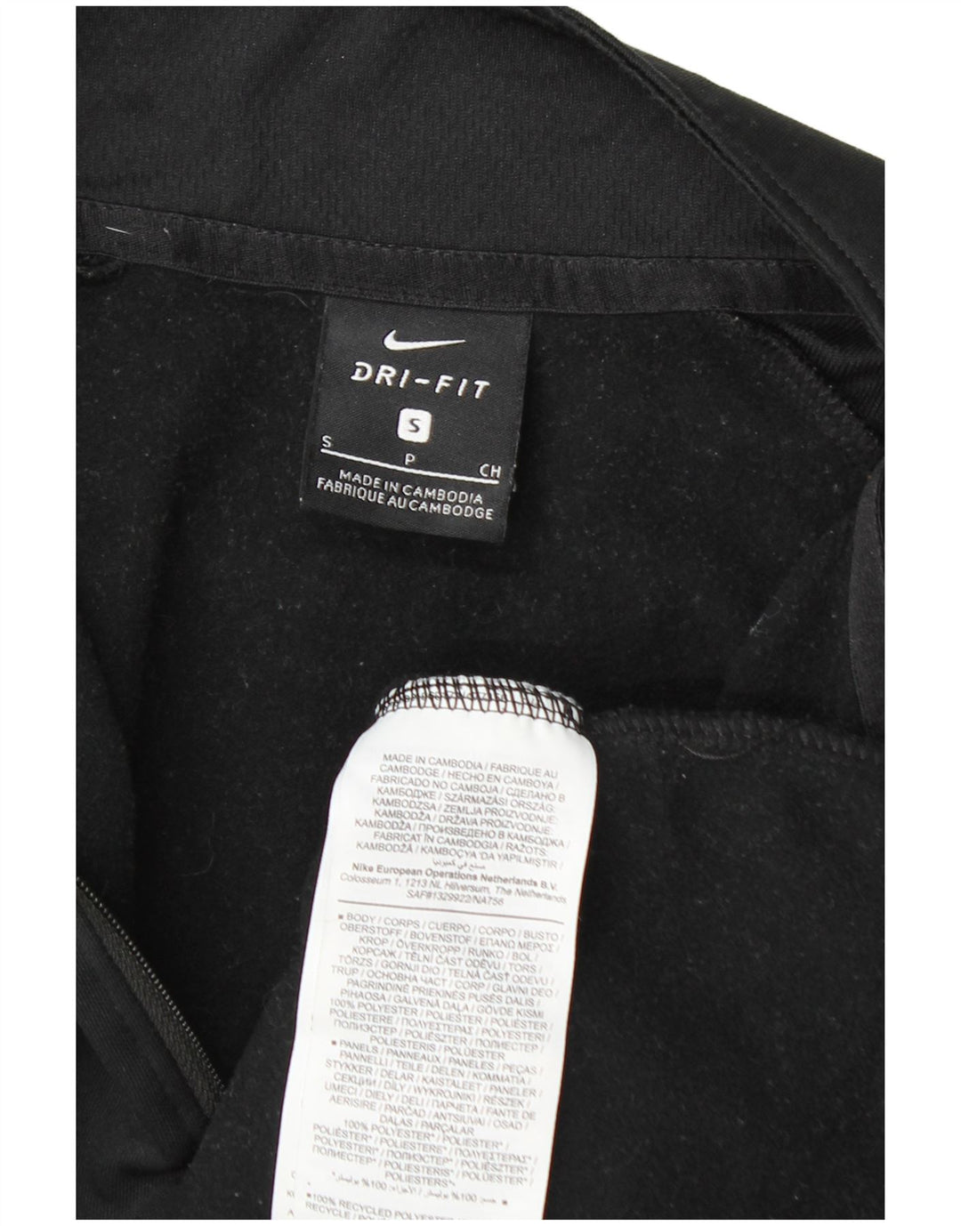 Nike Dri Fit Graphic Zip Neck Jersey Chándal para Hombre Top Pequeño Negro