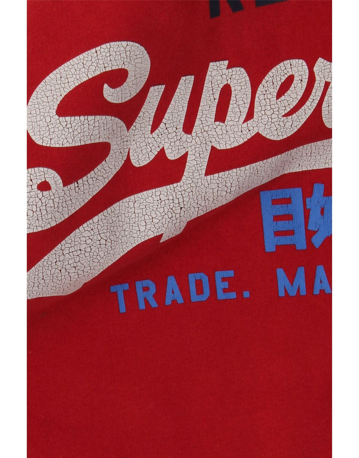 SUPERDRY Jersey con capucha y estampado gráfico de algodón rojo medio para hombre