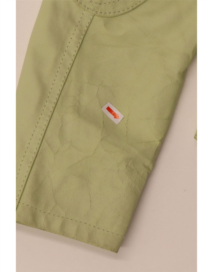 Sasch Chaqueta de cuero corta para mujer UK 18 XL Cuero verde