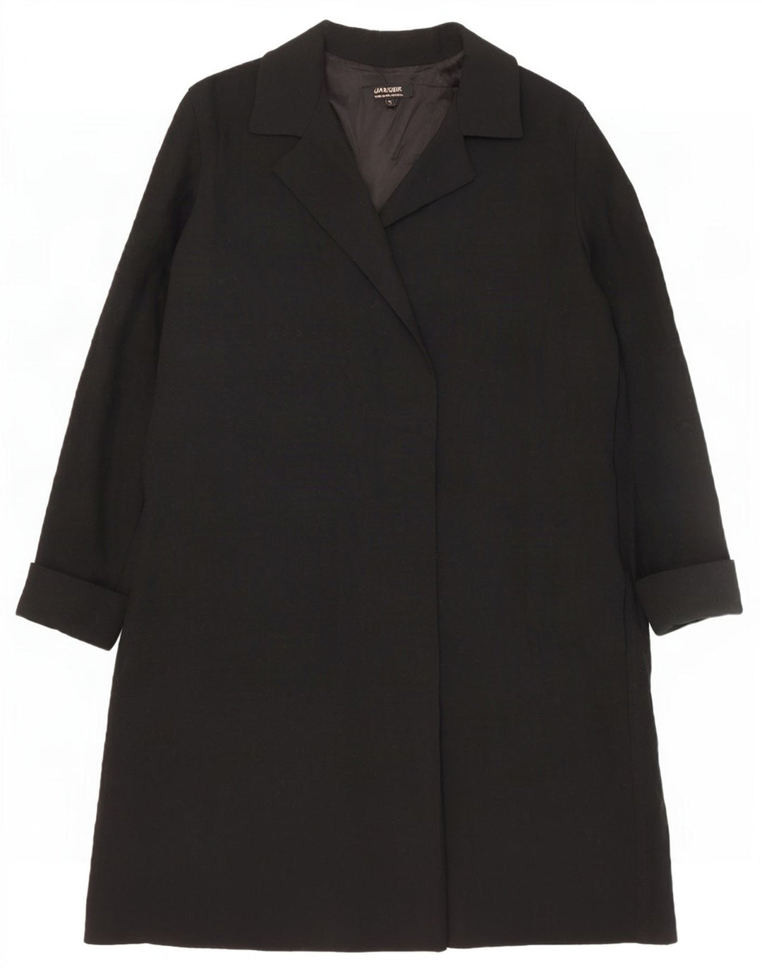 Jaeger Abrigo abierto para mujer UK 46 Grande Lana negra