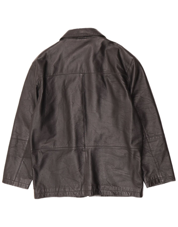 Angelo Litrico Chaqueta de cuero para hombre UK 36 Small Cuero negro