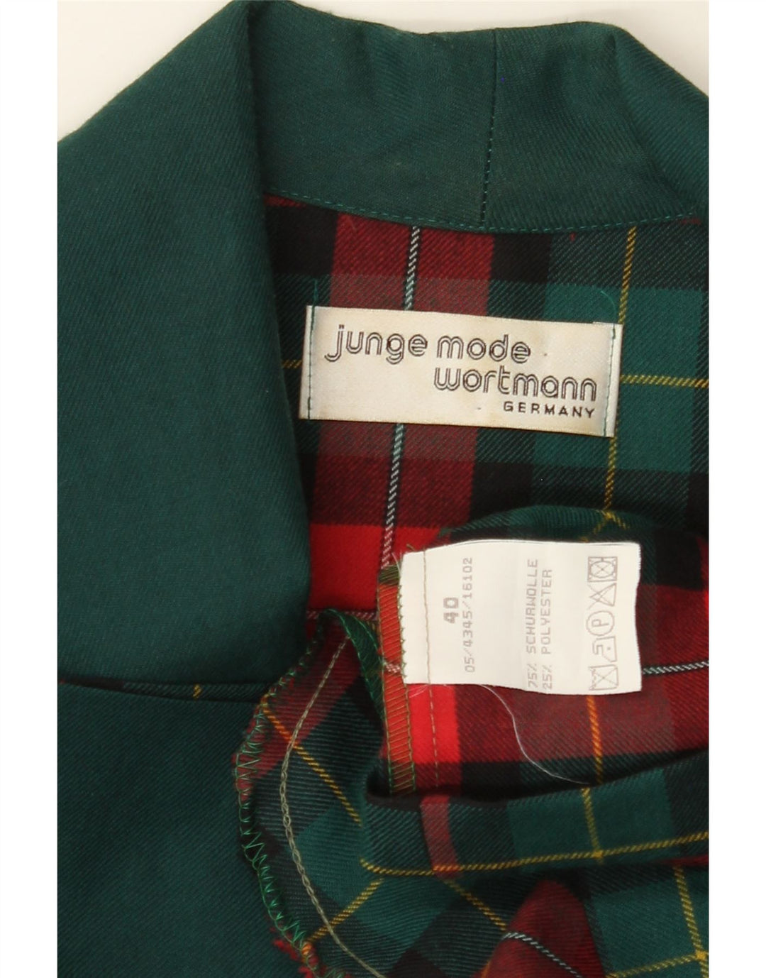 JUNGE MODE Womens Blazer Jacket EU 40 Medium Multicoloured Check Vintage Junge Mode and Second-Hand Junge Mode from Messina Hembry 