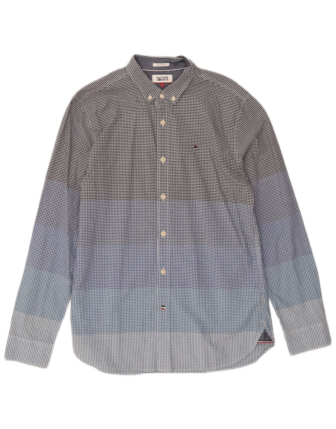 Camisa Tommy Hilfiger de corte regular para hombre de algodón a cuadros azul grande
