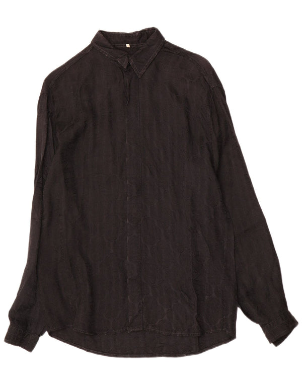 Camisa Azzurra para hombre pequeña negra geométrica