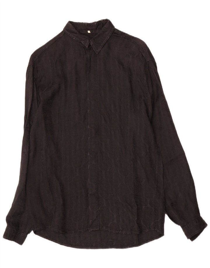 Camisa Azzurra para hombre pequeña negra geométrica