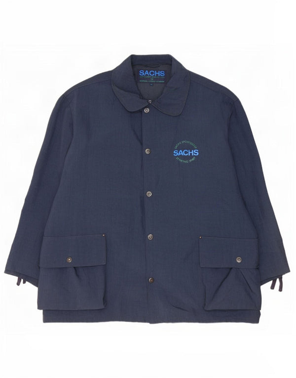 Vintage hombres chaqueta utilitaria Reino Unido 42 XL azul marino