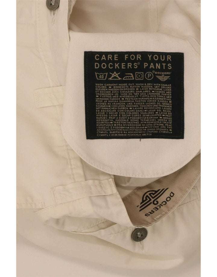 Dockers Pantalones Capri Rectos Mujer W31 L22 Blanco Roto