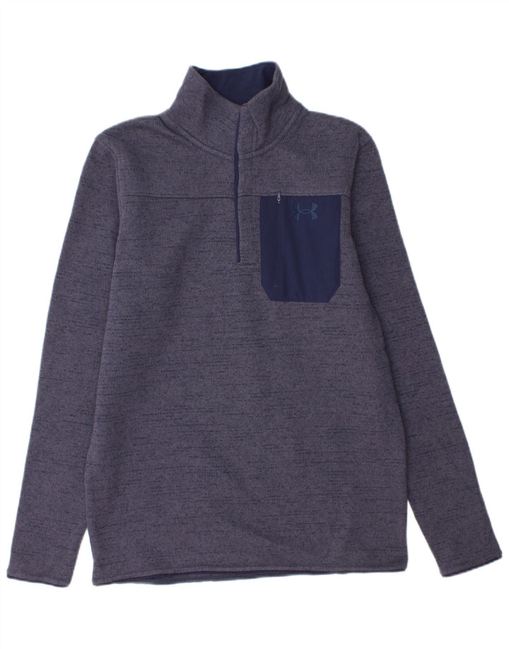 Under Armour Hombre Botón Cuello Sudadera Jersey Pequeño Púrpura Poliéster