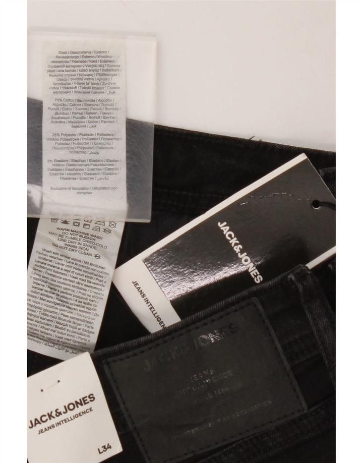 JACK & JONES Vaqueros ajustados Tom para hombre W32 L34 Algodón negro