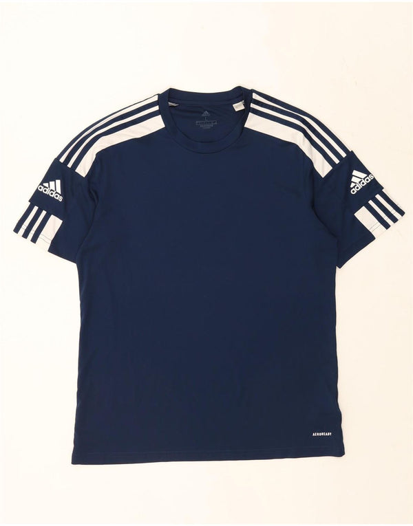 Adidas Hombre Aeroready Camiseta Top Grande Azul Marino Colorblock Poliéster