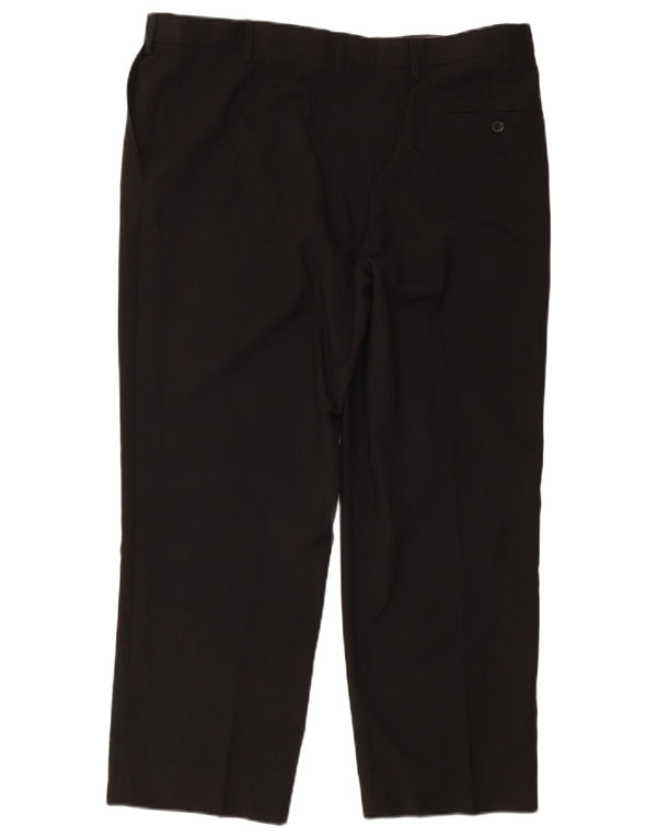 Marks & Spencer Pantalones de traje de corte regular para mujer W38 L29 Poliéster negro
