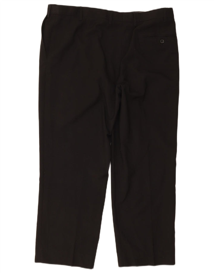 Marks & Spencer Pantalones de traje de corte regular para mujer W38 L29 Poliéster negro