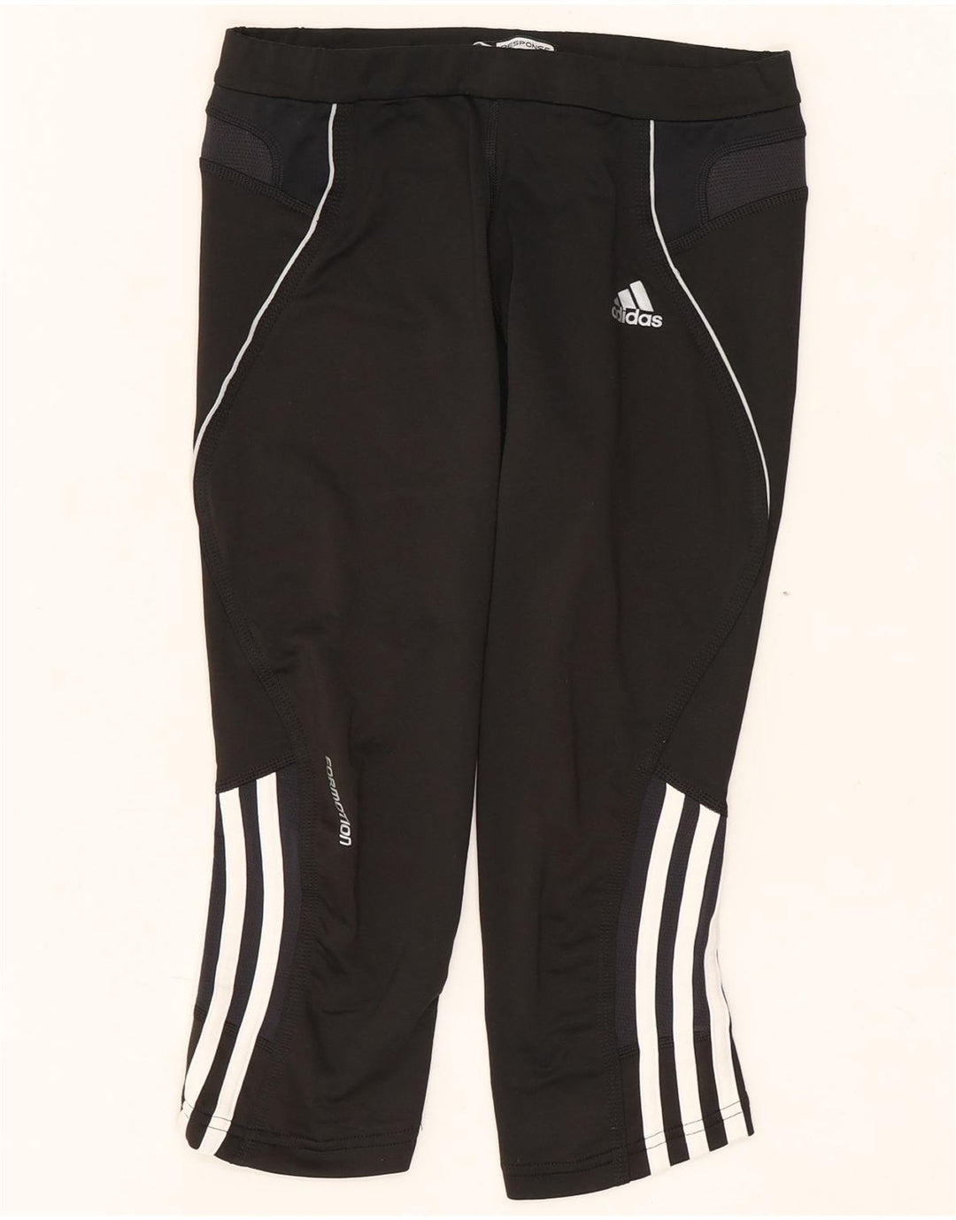 Adidas Leggings Capri para Mujer Reino Unido 10 Pequeño Poliéster Negro
