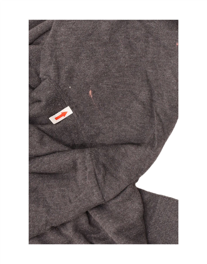 Tommy Hilfiger Jersey con cuello y cremallera para hombre de algodón moteado en gris medio