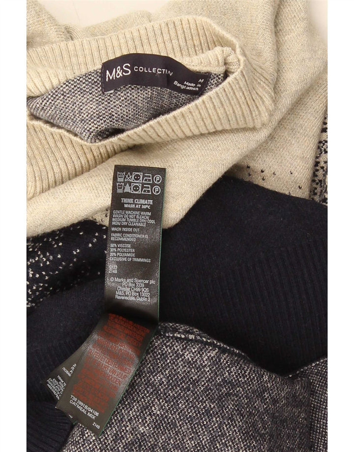 Marks & Spencer Jersey con cuello alto para hombre, talla 40, talla M, multicolor