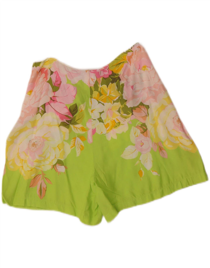 OCEANO Pantalones cortos casuales para mujer IT 44 Medium W28 Viscosa floral verde