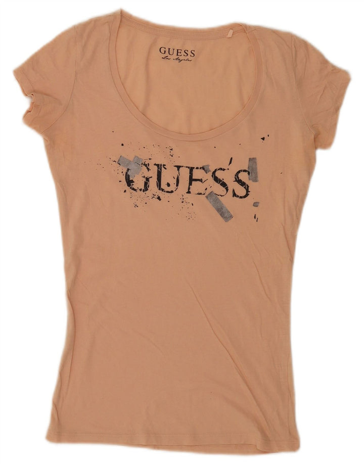 Guess Camiseta gráfica para mujer Top UK 12 Medium Pink