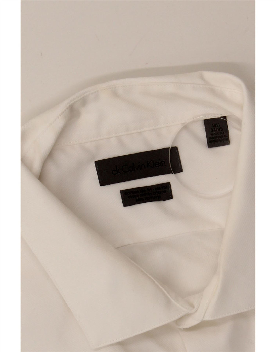 CALVIN KLEIN Mens Extra Slim Fit Shirt Size 18 1/2 2XL White Vintage Calvin Klein and Second-Hand Calvin Klein from Messina Hembry 