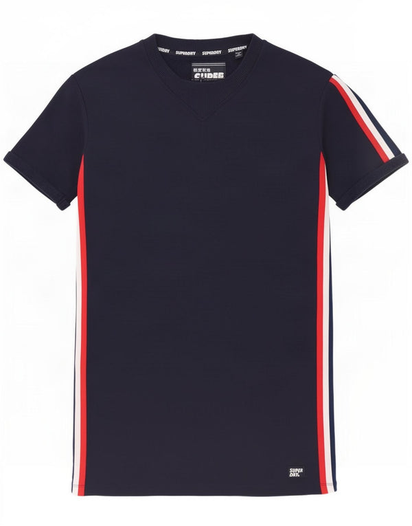 Vestido estilo camiseta Superdry para mujer UK 40 Pequeño deportivo de rayas azul marino