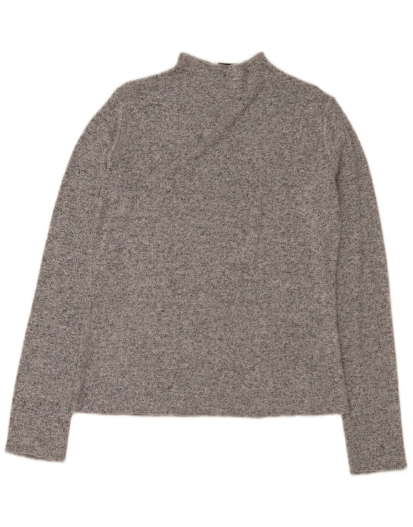 Zara Mujer Cuello Alto Jersey Jersey UK 46 Grande Gris Moteado