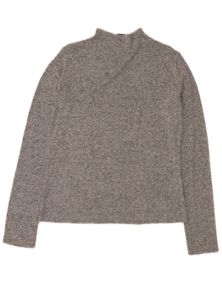 Zara Mujer Cuello Alto Jersey Jersey UK 46 Grande Gris Moteado