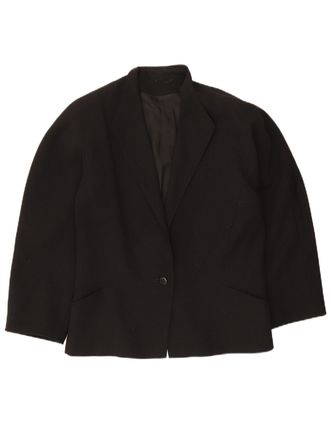 Max Mara Chaqueta Blazer de 1 Botón para Mujer UK 46 Grande Lana Virgen Negra