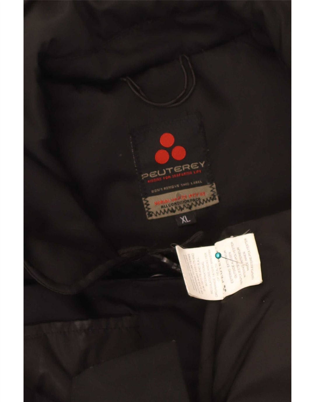 PEUTEREY Chaqueta cortavientos para hombre UK 42 XL Poliéster negro